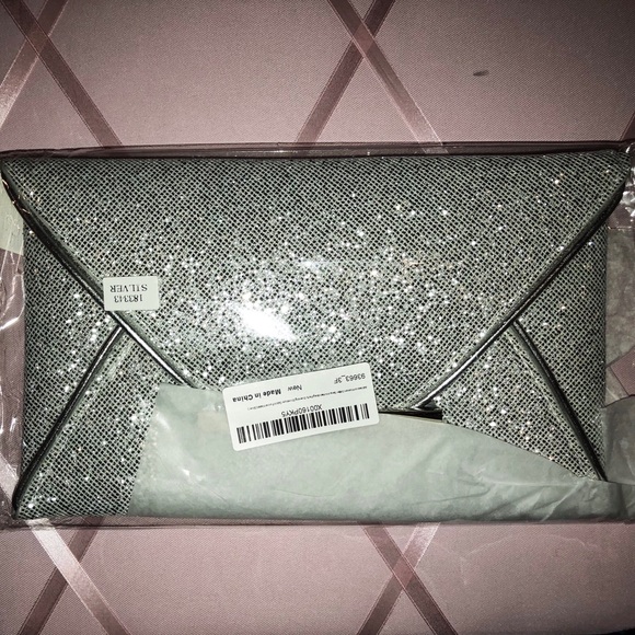 sparkly silver clutch